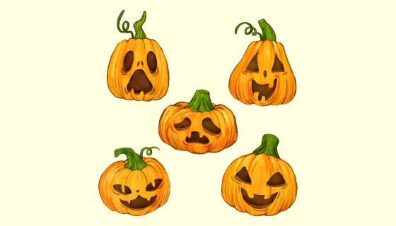 万圣节鬼脸南瓜矢量素材(AI/EPS/PNG)