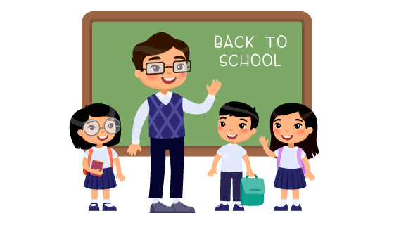 老师欢迎学生返校矢量素材(EPS)