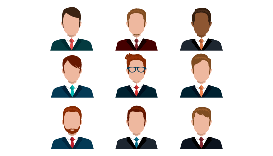 9个商务人士头像矢量素材(EPS/PNG)