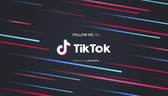 多彩斜线TikTok关注我背景矢量素材(EPS)