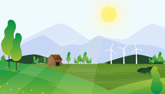 农场自然景观矢量素材(AI/EPS)