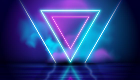 抽象倒影霓虹灯背景矢量素材(AI/EPS)