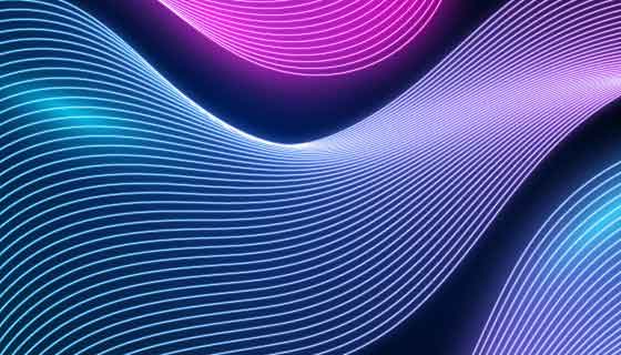 抽象霓虹灯波浪背景矢量素材(EPS)