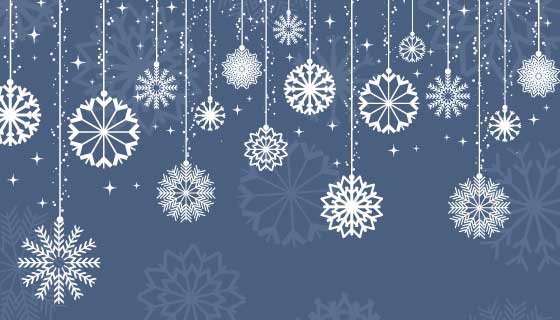 雪花和星星装饰背景矢量素材(EPS)