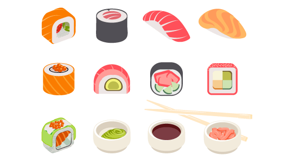 美味的寿司矢量素材(EPS/PNG)