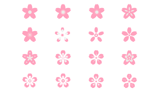 16种粉色樱花花瓣矢量素材(AI/EPS/PNG)