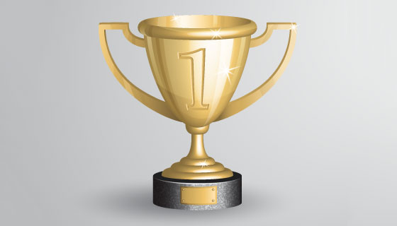 逼真的金色奖杯矢量素材(EPS)