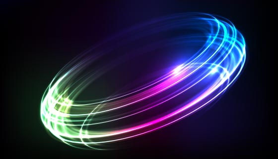 抽象的霓虹灯光圈矢量素材(AI/EPS)