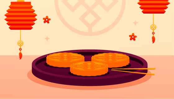 月饼灯笼设计中秋节矢量素材(AI/EPS)