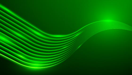 绿色霓虹灯波浪背景矢量素材(AI/EPS)