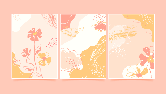 抽象水彩风格封面矢量素材(AI/EPS)