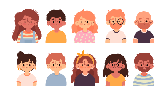 扁平风格人物头像矢量素材(AI/EPS)