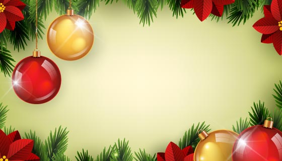 逼真的圣诞装饰圣诞节背景矢量素材(AI/EPS)