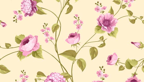 紫色玫瑰花背景矢量素材(EPS)