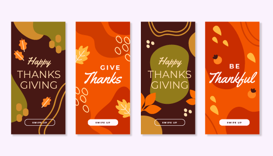 4张感恩节封面折页矢量素材(AI/EPS)