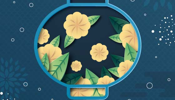 花卉灯笼概念设计中秋节矢量素材(AI/EPS)