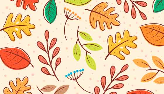 各种各样的叶子秋天背景矢量素材(AI/EPS)