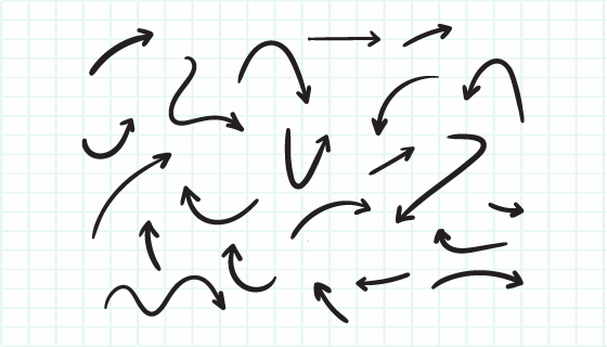 手绘风格黑色箭头矢量素材(EPS)