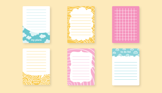 6种便签纸矢量素材(AI/EPS/PNG)