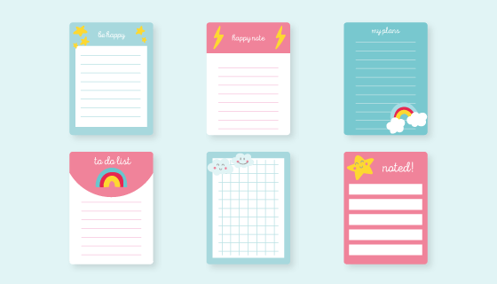 6种便签纸矢量素材(AI/EPS/PNG)