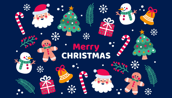 圣诞元素图案圣诞节背景矢量素材(AI/EPS/PNG)