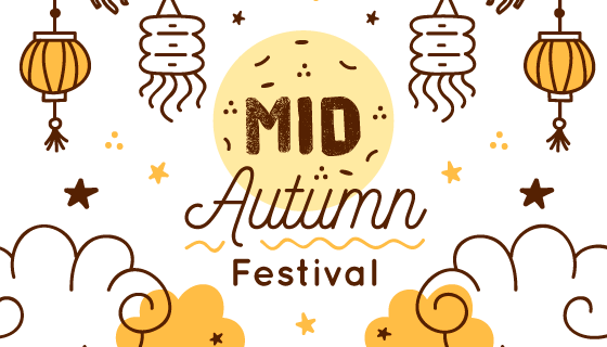 手绘风格灯笼云朵中秋节矢量素材(AI/EPS)