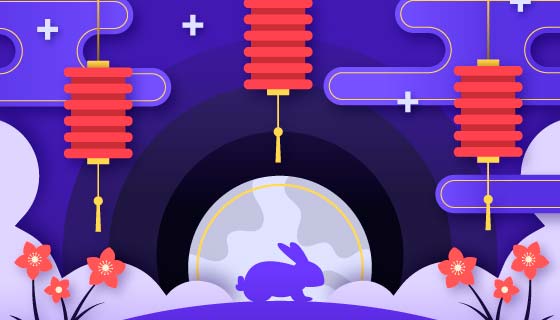 中国风设计中秋节矢量素材(AI/EPS)