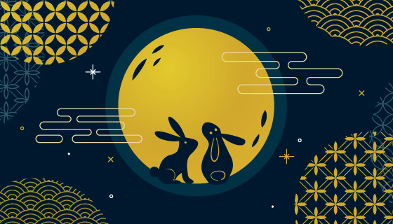 金色设计的中秋节矢量素材(AI/EPS)