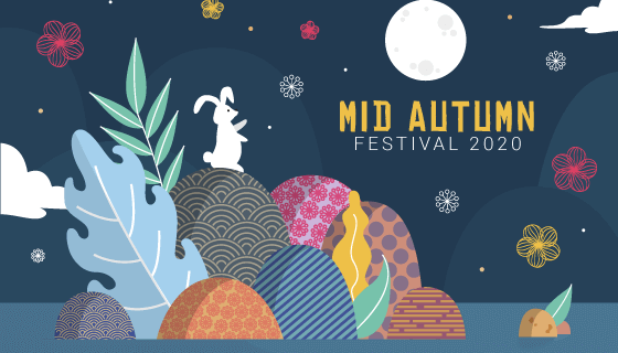 兔子望月设计中秋节矢量素材(AI/EPS)