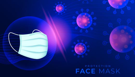 口罩和新冠病毒背景矢量素材(AI/EPS)