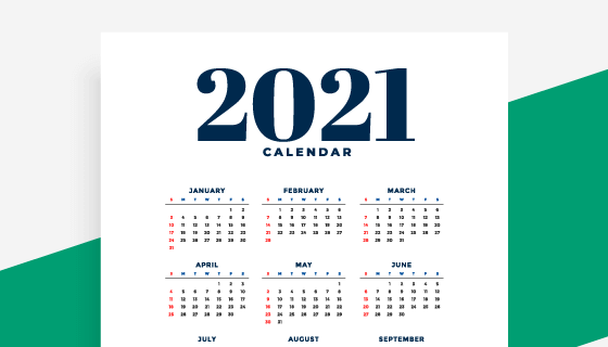 简单几何设计2021年日历矢量素材(EPS)