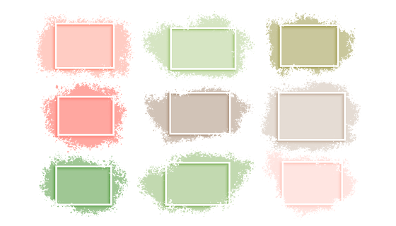 9个抽象水彩风格边框矢量素材(EPS)