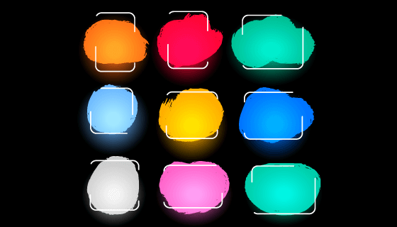 9个抽象多彩边框矢量素材(EPS)