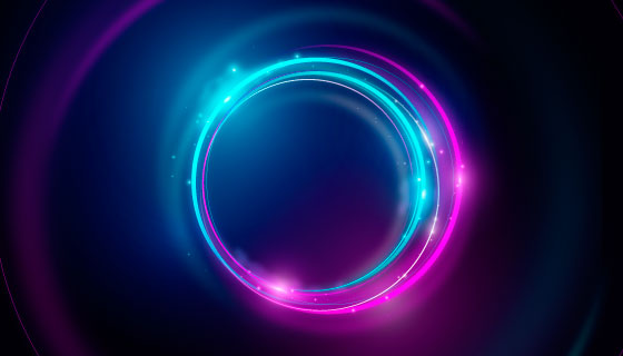 抽象霓虹灯圆圈背景矢量素材(AI/EPS)