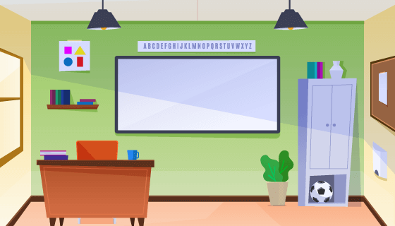 空旷的教室矢量素材(AI/EPS)