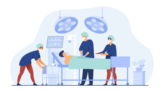 正在做手术的医生和患者插画矢量素材(EPS)