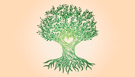手绘风格生命之树矢量素材(AI/EPS/PNG)