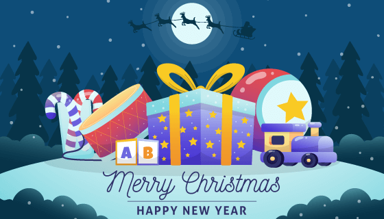 圣诞礼物设计圣诞节背景矢量素材(AI/EPS)