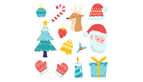 可爱的圣诞节元素矢量素材(AI/EPS/PNG)