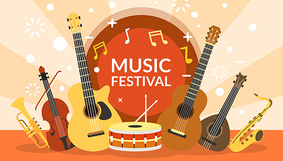 音乐节背景矢量素材(EPS)
