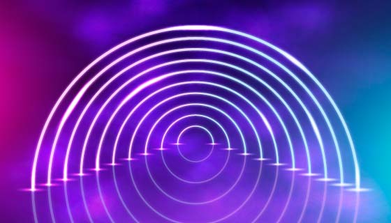 半圆霓虹灯背景矢量素材(AI/EPS)