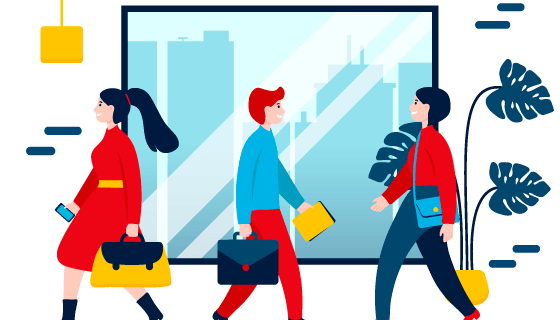 去上班工作的人们插画矢量素材(AI/EPS/PNG)