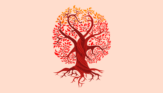 红色的生命之树矢量素材(AI/EPS)