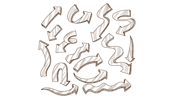 手绘风格创意箭头矢量素材(EPS)