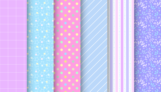 6张甜美柔和的无缝背景矢量素材(EPS)