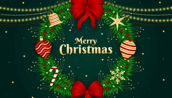 漂亮的圣诞装饰圣诞节背景矢量素材(AI/EPS)