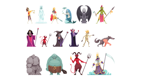 不同的动漫人物矢量素材(EPS/PNG)