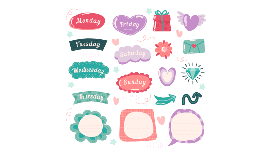 可爱的标签/便签纸矢量素材(AI/EPS/PNG)