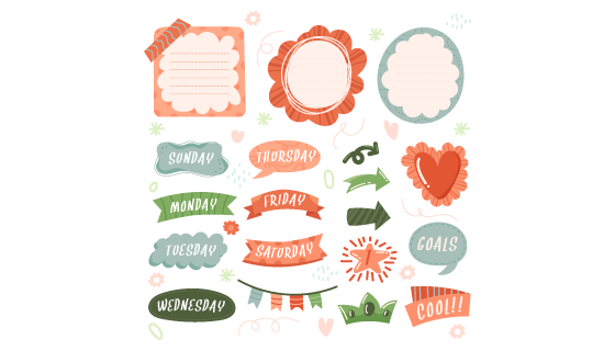 可爱的标签/便签纸矢量素材(AI/EPS/PNG)