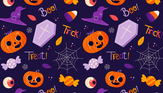 各种各样的万圣节元素图案背景矢量素材(AI/EPS)